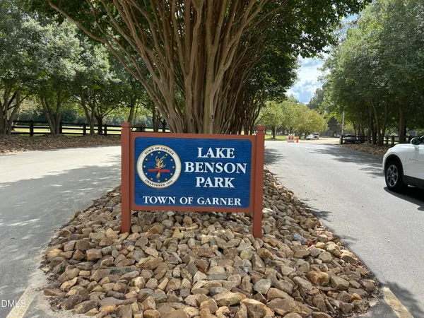 a view of a lake with a big yard