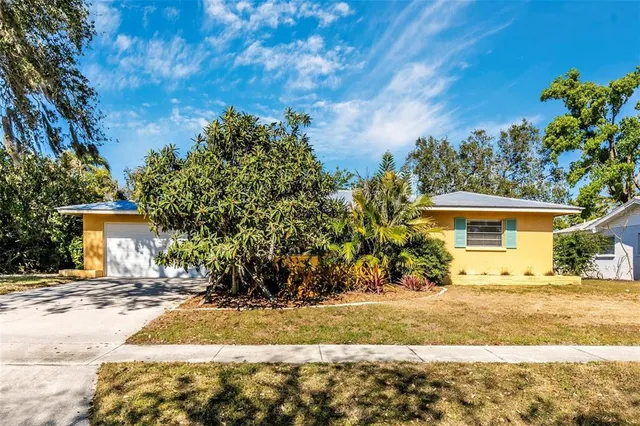 a view of a backyard