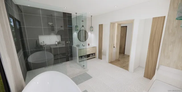 a bathroom with a sink a toilet and a shower