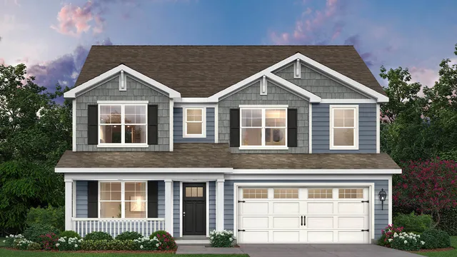 front view of residential house with a yard