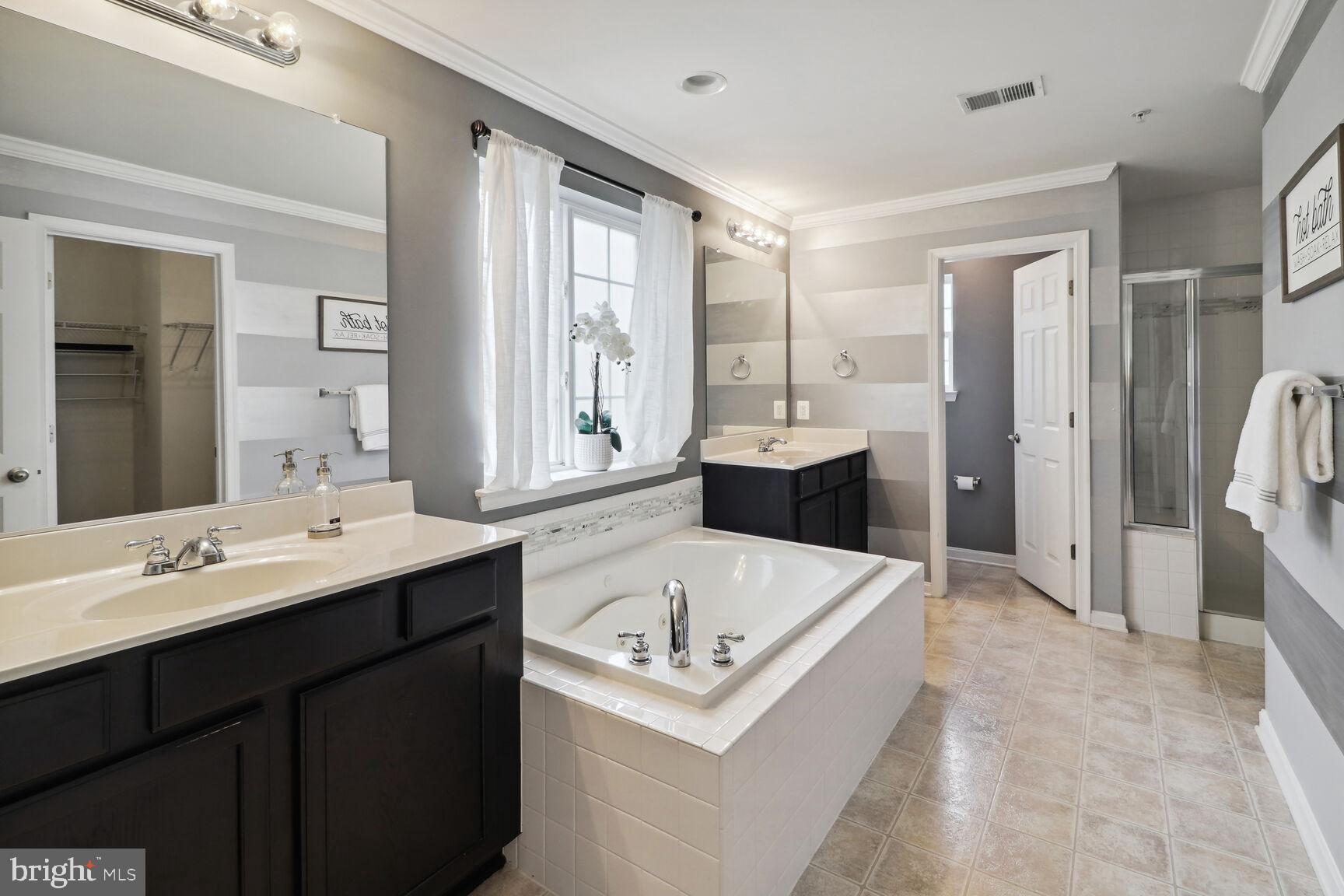 6316 Old Washington Road Elkridge, MD 21075 - Photo 23 of 47 Primary bath with dual sinks/soaking tub/shower
