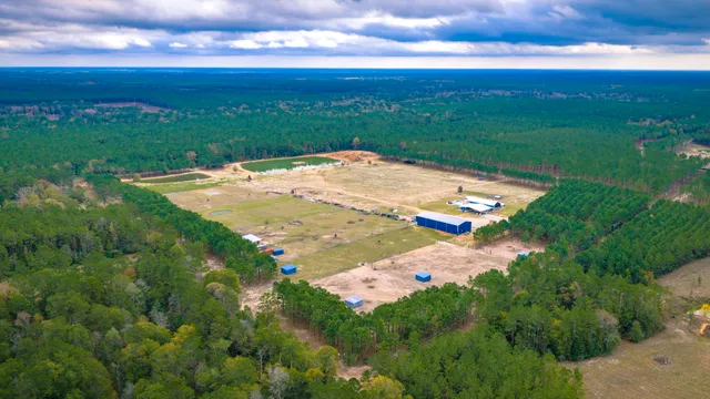 a view of a lake with a yard