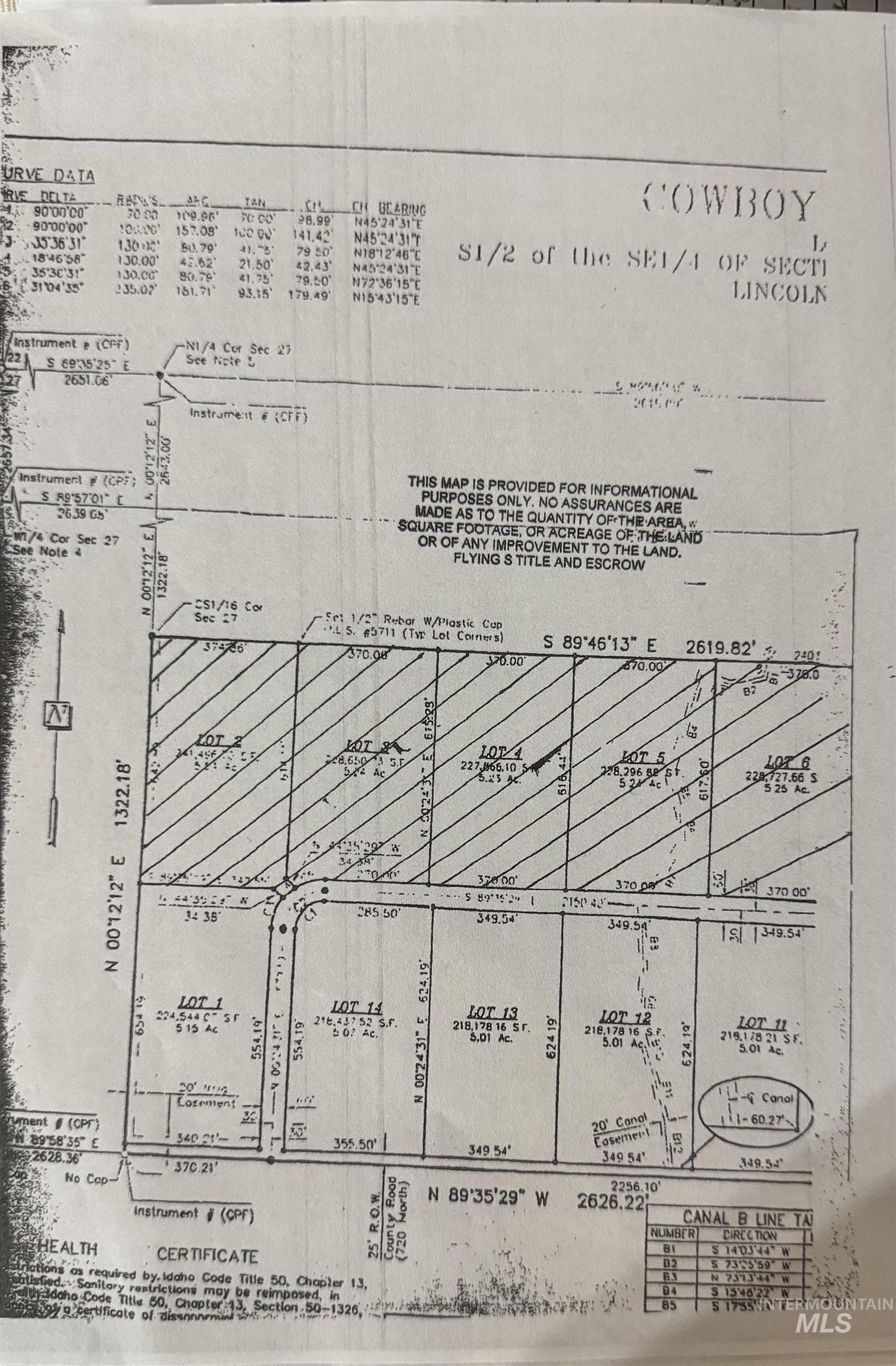 Tbd Tbd Cowboy Subdivision Richfield, ID 83349 - Photo 2 of 3 Lot Map