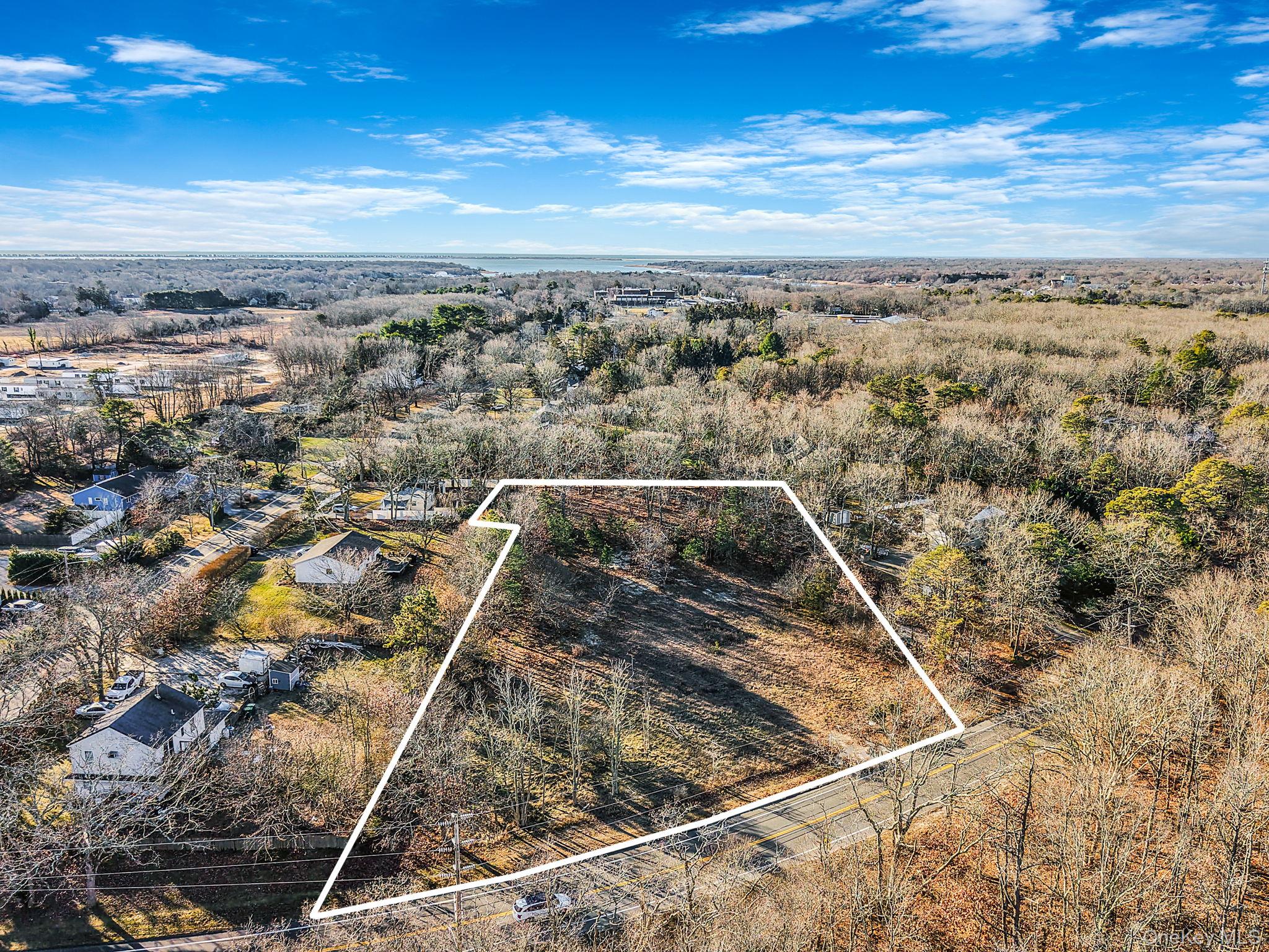 267 Old Country Road Eastport, NY 11941 - Photo 6 of 17 Aerial view of property's location with property boundaries highlighted