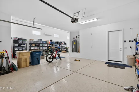 a view of a storage area with racks