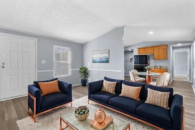 a living room with furniture and a couch