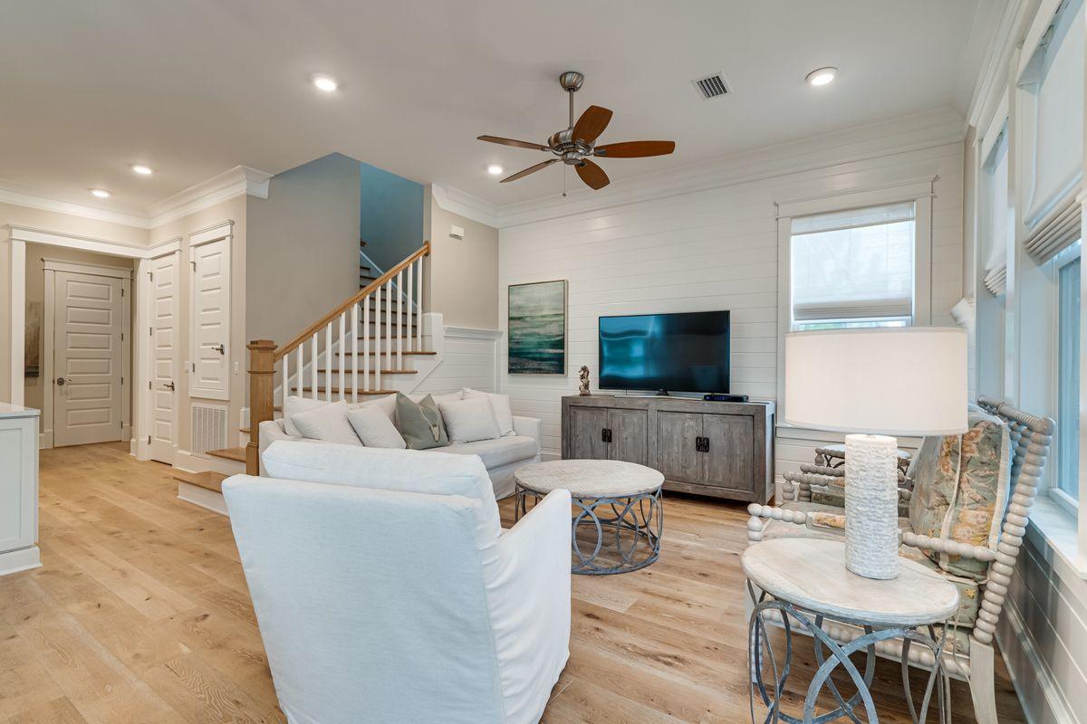 36 Clipper Street Inlet Beach, FL 32461 - Photo 12 of 44 a living room with furniture and a flat screen tv