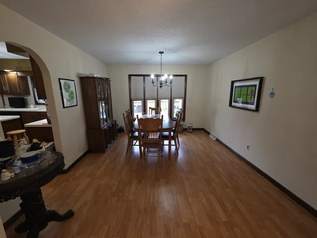 a outdoor space with patio fireplace