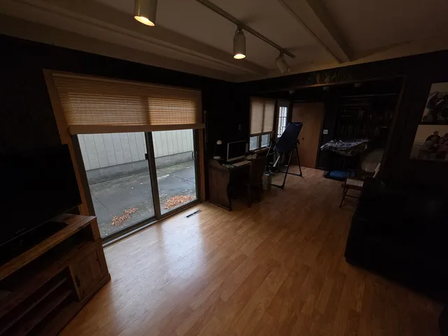 a outdoor space with patio furniture