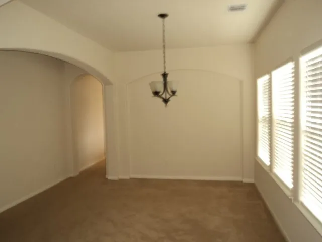 a view of a room with a window