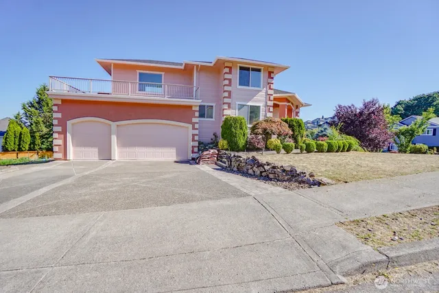 front view of a house with a street