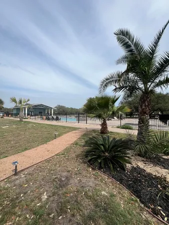 a view of a lake with a city