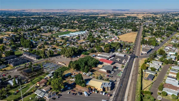 an aerial view of a city