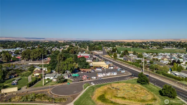 an aerial view of a city