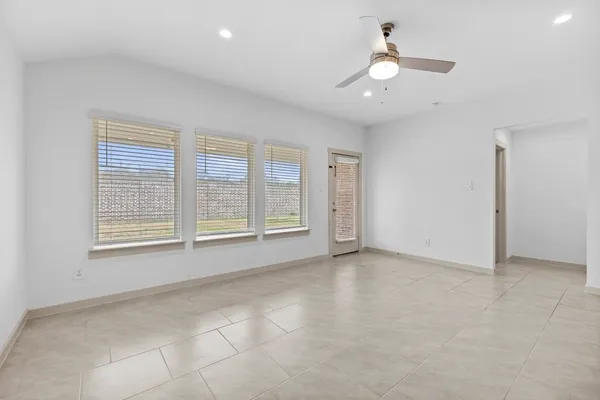 an empty room with a window