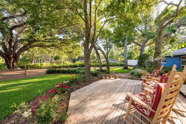 a view of an outdoor space with seating
