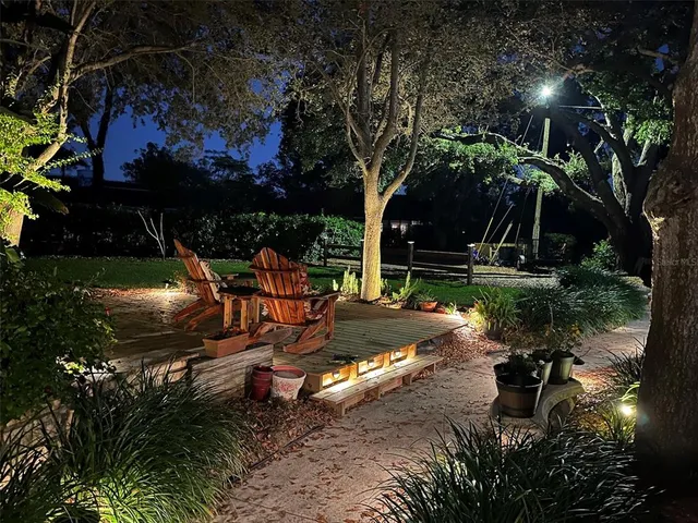 a view of a street with a trees