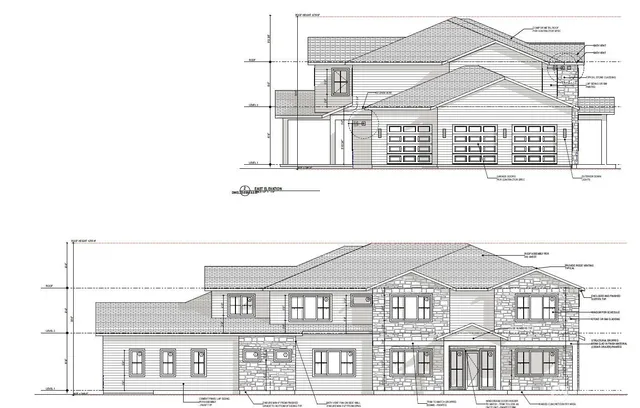 a view of a large white building