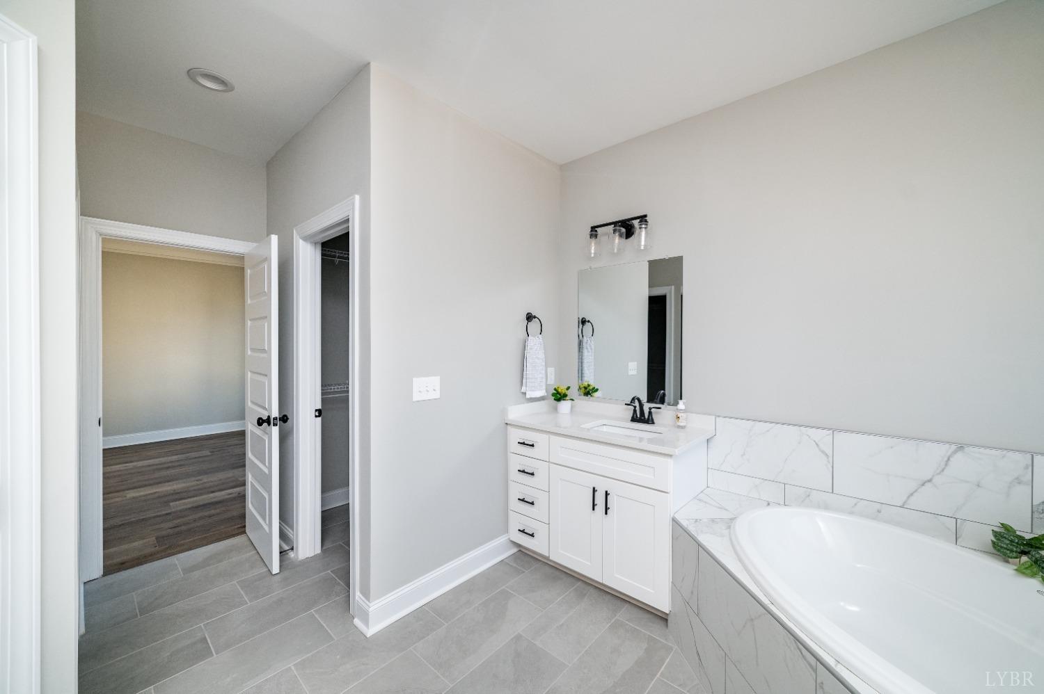 506 Bridge Tree Court Evington, VA 24550 - Photo 28 of 60 a spacious bathroom with a bathtub sink and mirror