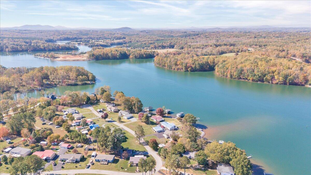 485 Big Cove Drive Penhook, VA 24137 - Photo 56 of 60 an aerial view of lake and residential houses with outdoor space