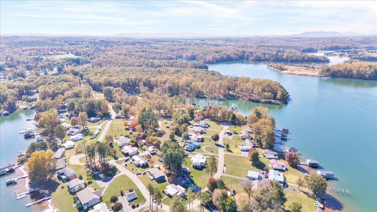 485 Big Cove Drive Penhook, VA 24137 - Photo 57 of 60 an aerial view of lake and residential houses with outdoor space