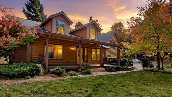 a house view with a garden space