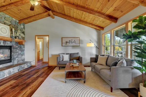 a fireplace with a clock on top of it