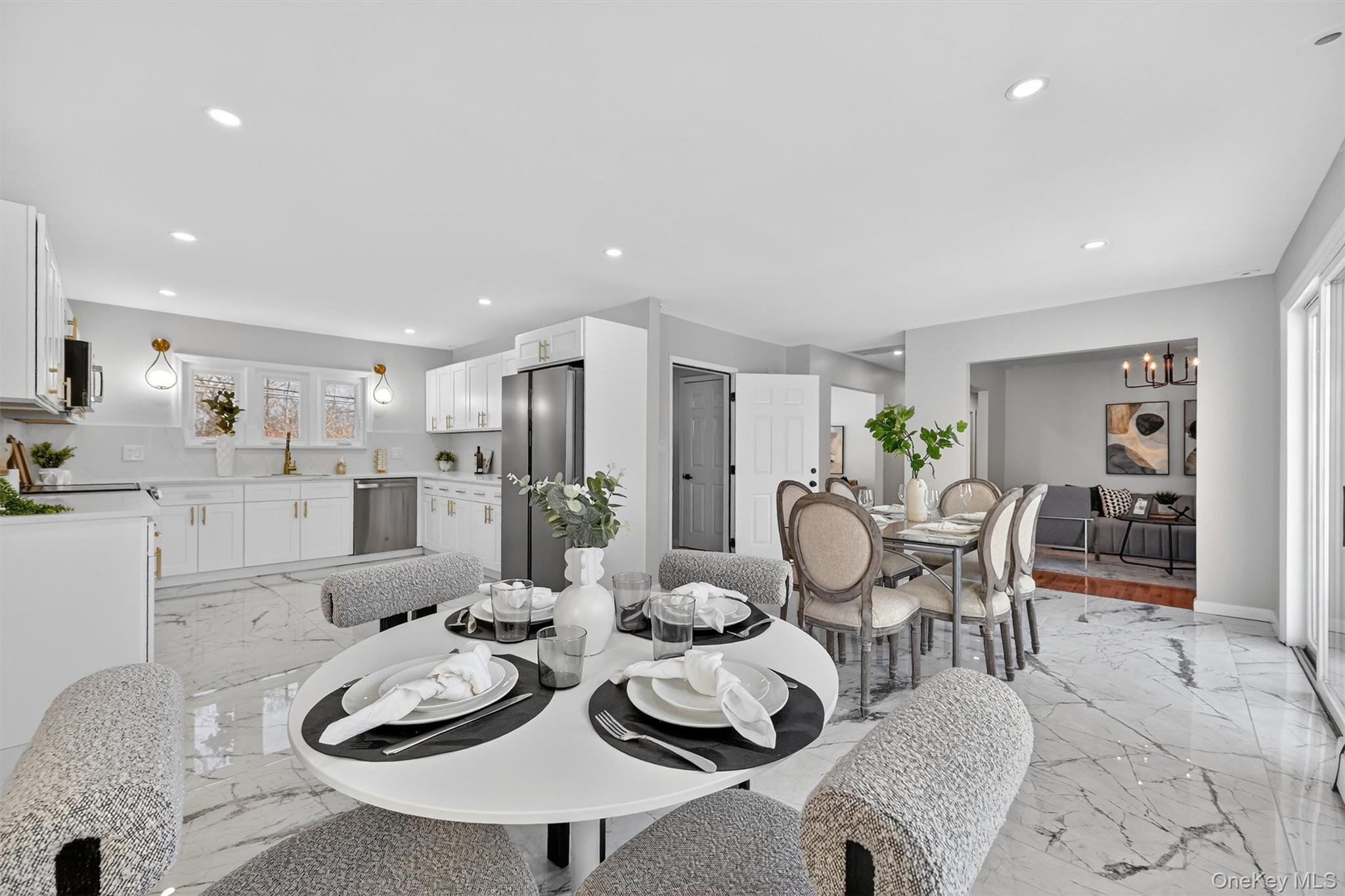 503 Station Road Rock Tavern, NY 12575 - Photo 6 of 47 Dining area featuring recessed lighting and light marble finish flooring