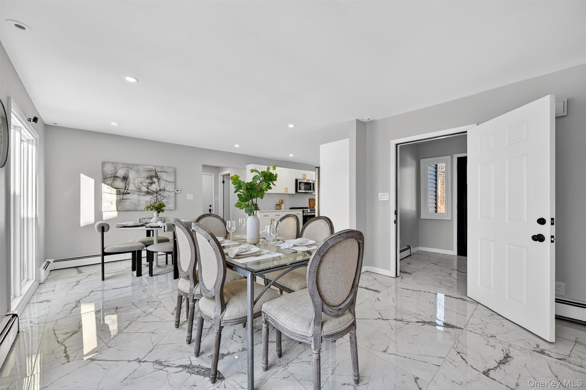 503 Station Road Rock Tavern, NY 12575 - Photo 8 of 47 Dining room featuring recessed lighting, light marble finish flooring, and a baseboard heating unit