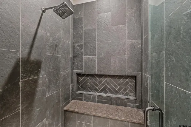 a view of wooden door