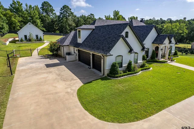 an aerial view of a house