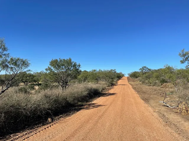a view of a road with a yard