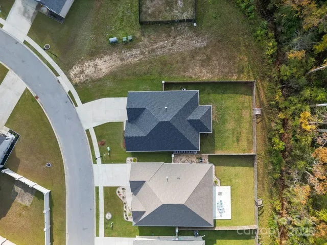 an aerial view of a house