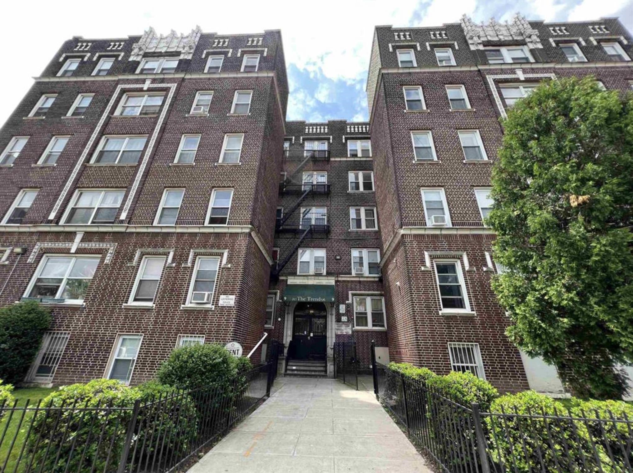 a front view of a building