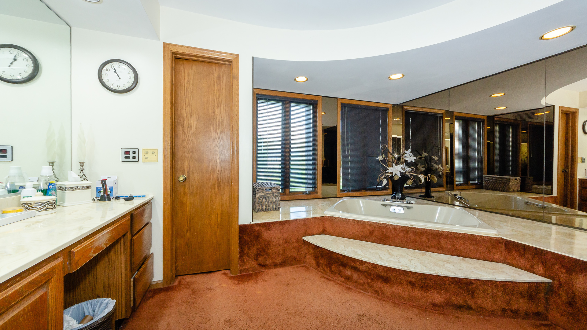 940 Gannon Drive Hoffman Estates, IL 60169 - Photo 14 of 20 a bathroom with a tub a sink and a large mirror