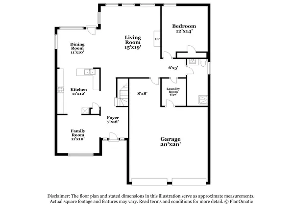 an empty room with wooden floor fireplace and windows