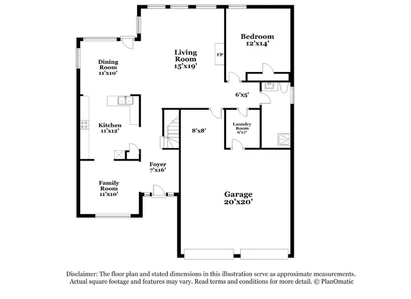 an empty room with wooden floor fireplace and windows