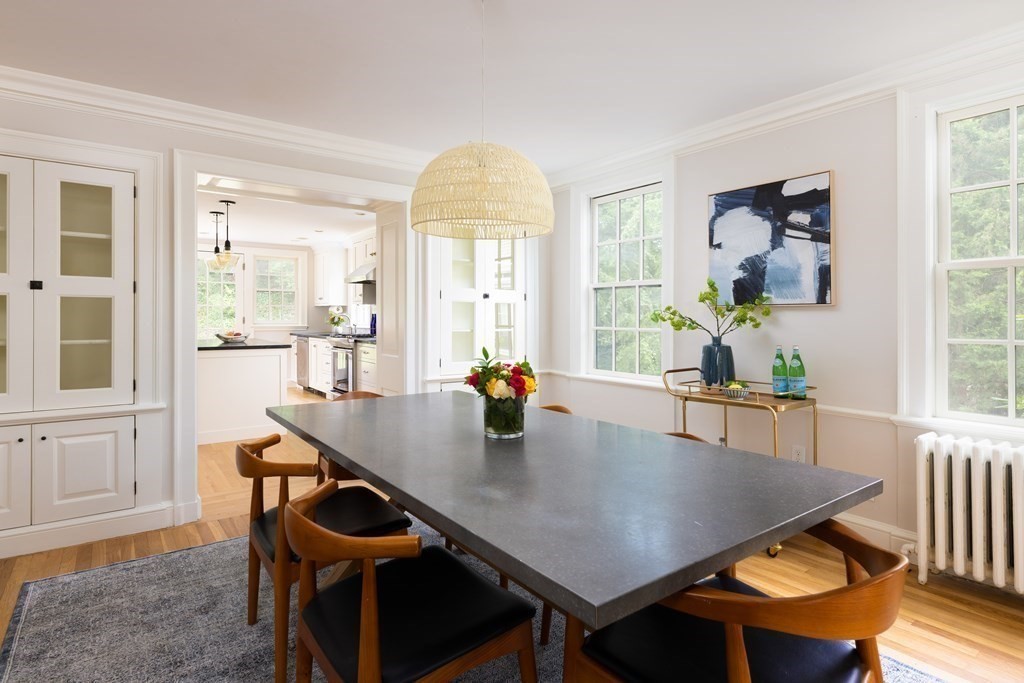 43 Somerset Road Brookline, MA 02445 - Photo 5 of 18 a view of a dining room with furniture window and outside view