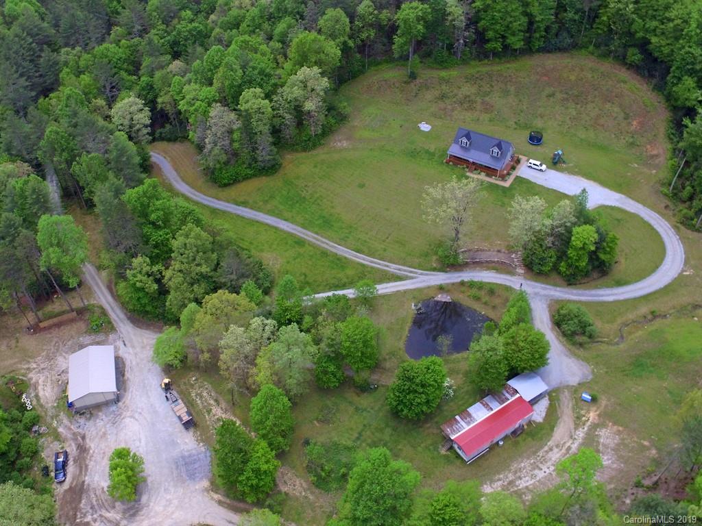 an aerial view of a house
