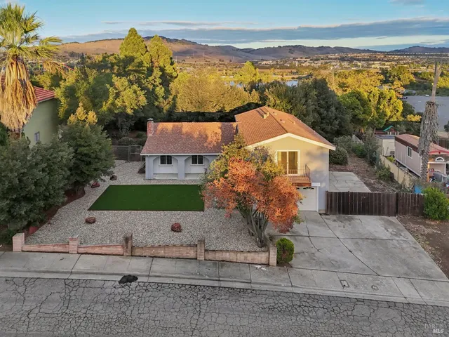 an aerial view of a house