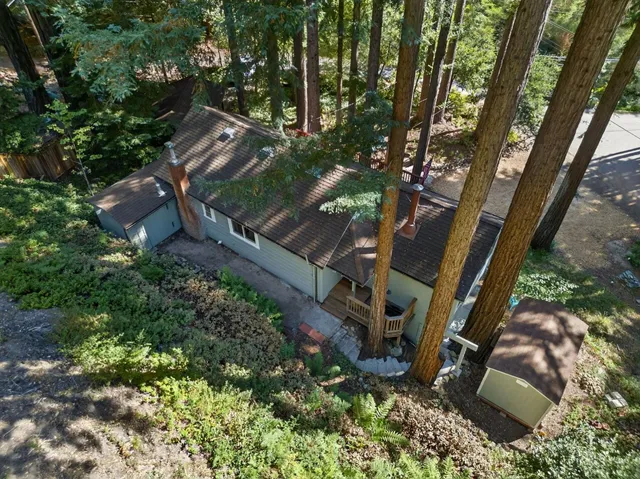 a backyard of a house with lots of green space