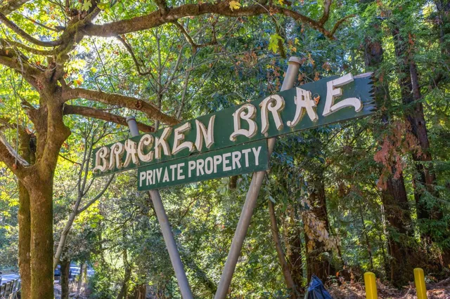 a sign that is on a tree