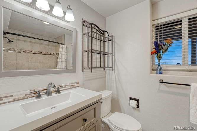 12365 Point Reyes Drive Peyton, CO 80831 - Photo 28 of 44 a bathroom with a sink toilet and mirror