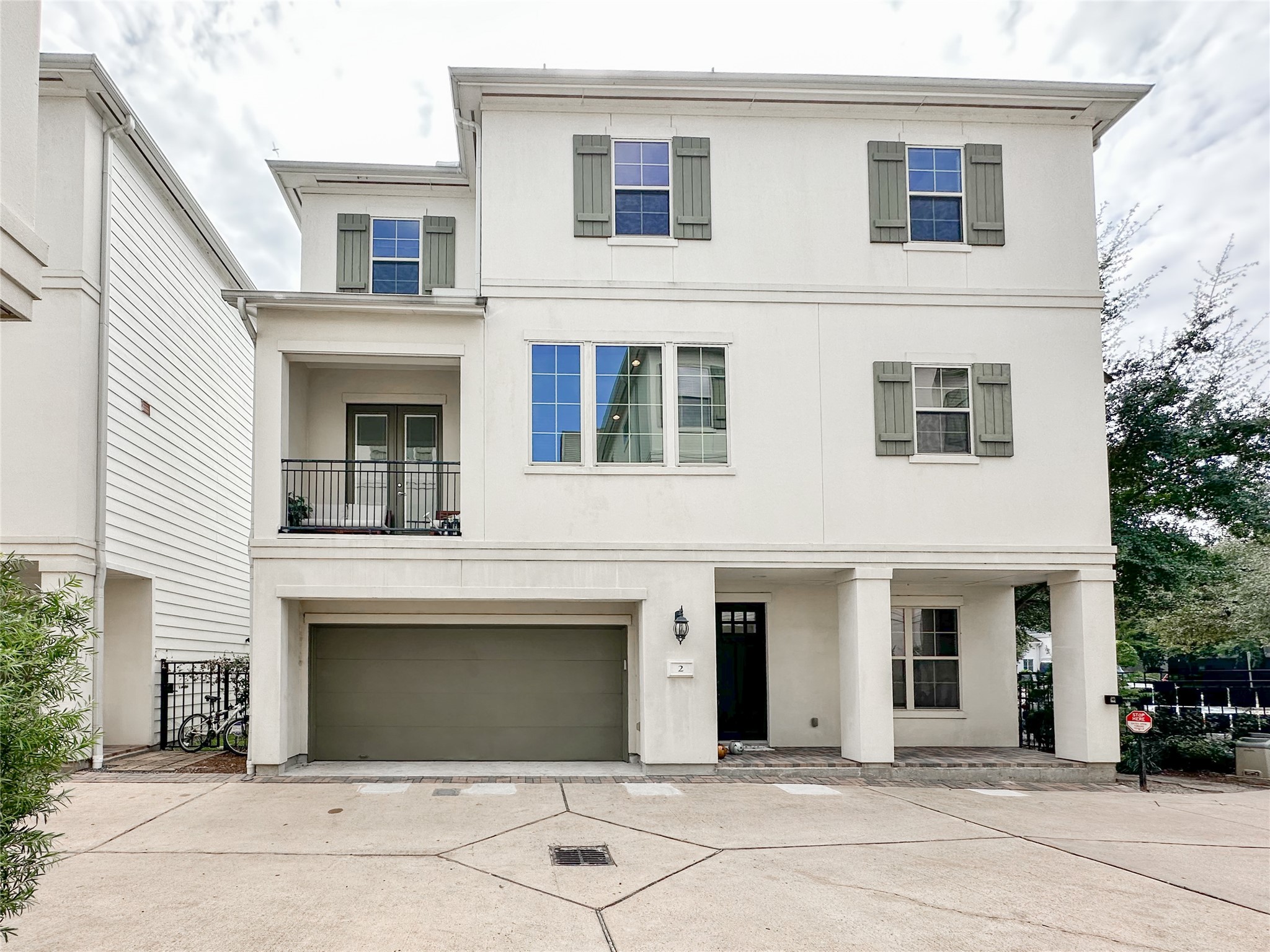 a front view of a house