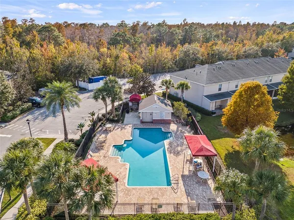 a view of outdoor seating space