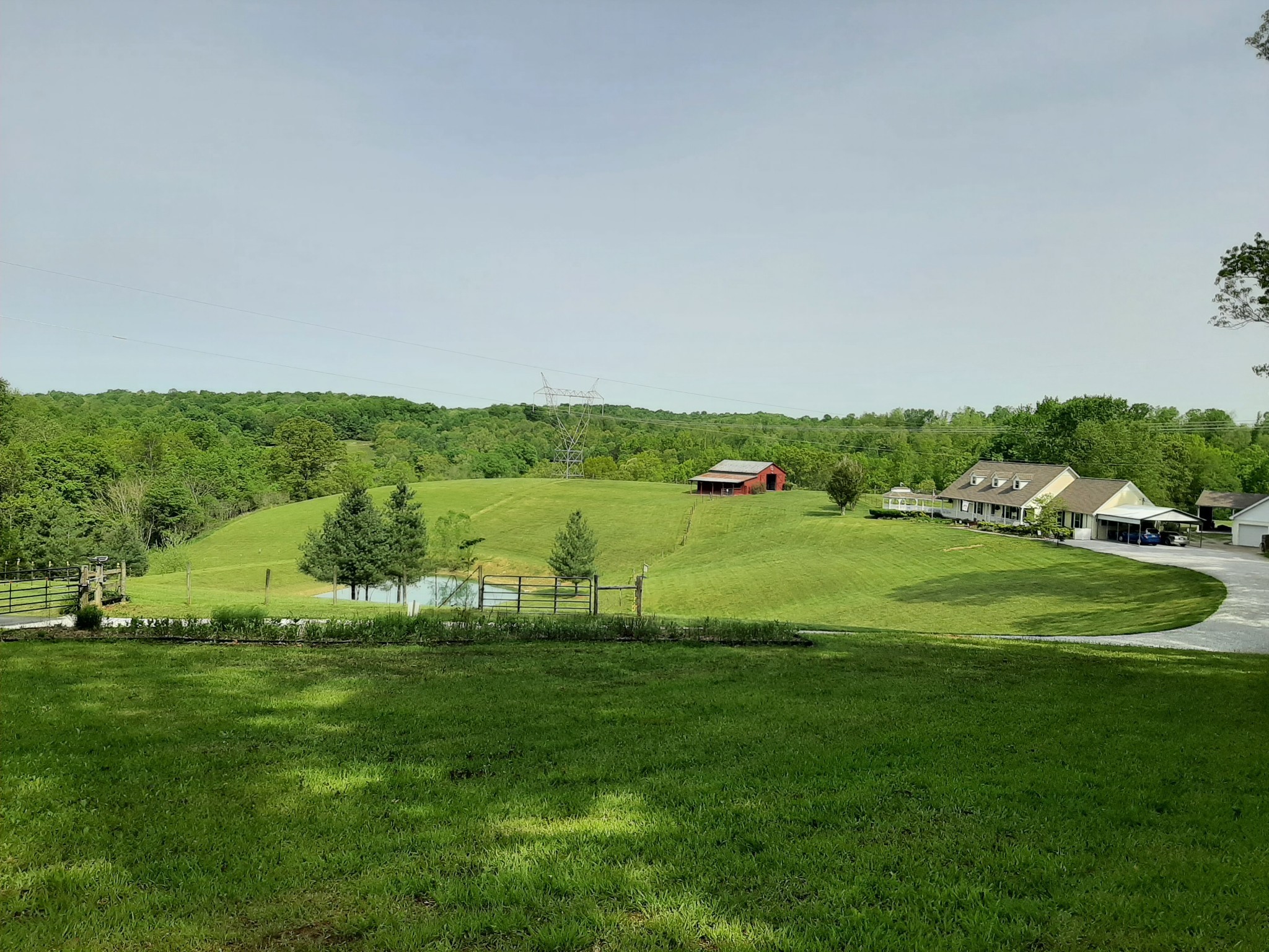 a view of a grassy field