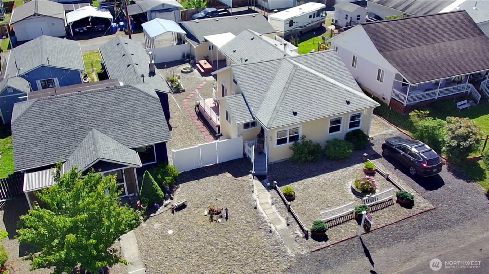 404 Jackson Street Ryderwood, WA 98581 - Photo 27 of 27 an aerial view of a house with swimming pool and patio