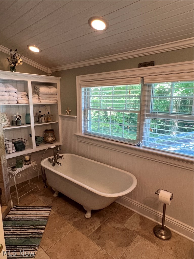 6119 Green Road Ashtabula, OH 44004 - Photo 18 of 35 Stunning upper bath 11 x 7 with tile shower, claw foot tub and granite sink.
