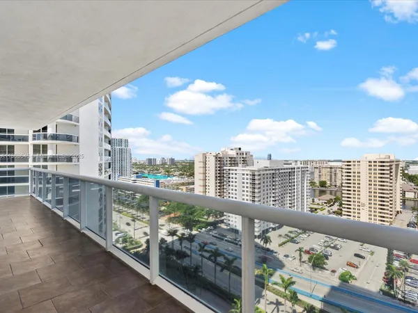 a city view from a balcony