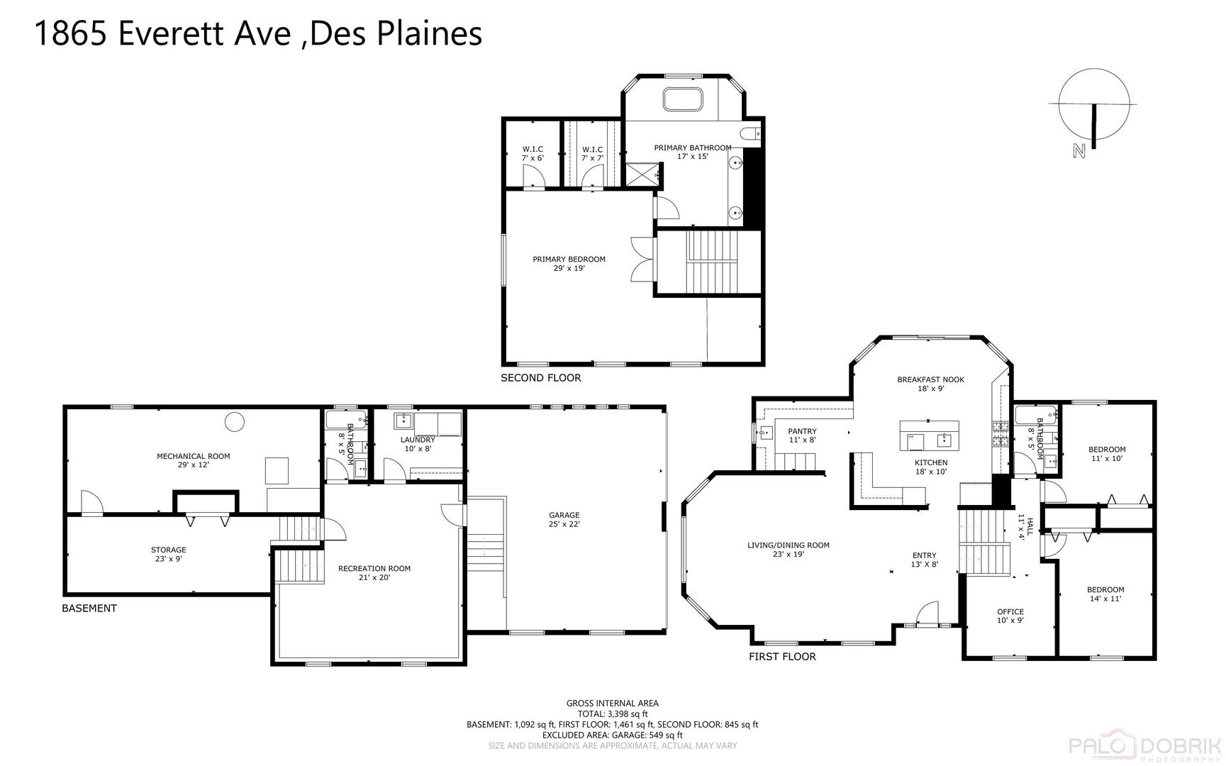 1865 Everett Avenue Des Plaines, IL 60018 - Photo 38 of 38 a picture of a floor plan
